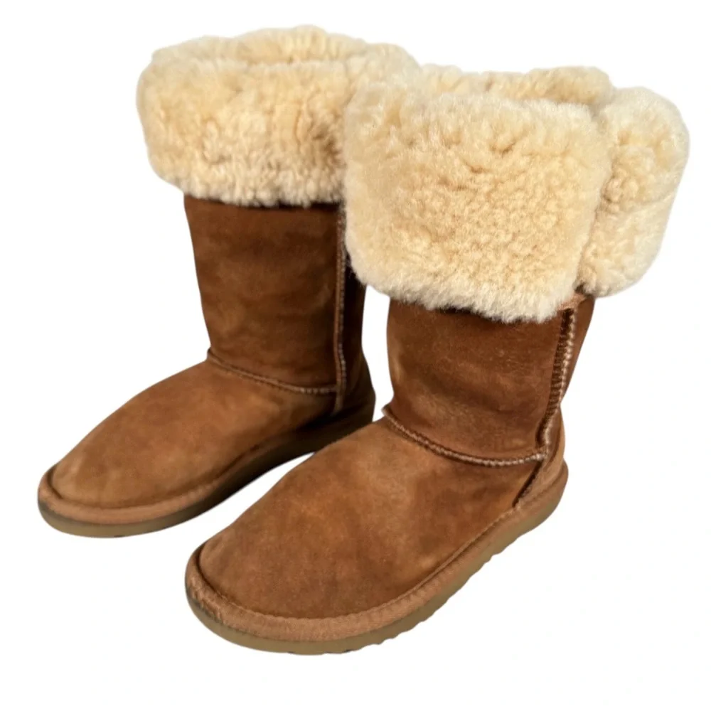 UGG Classic Tall Shearling Lined Sheepskin Boots in chestnut